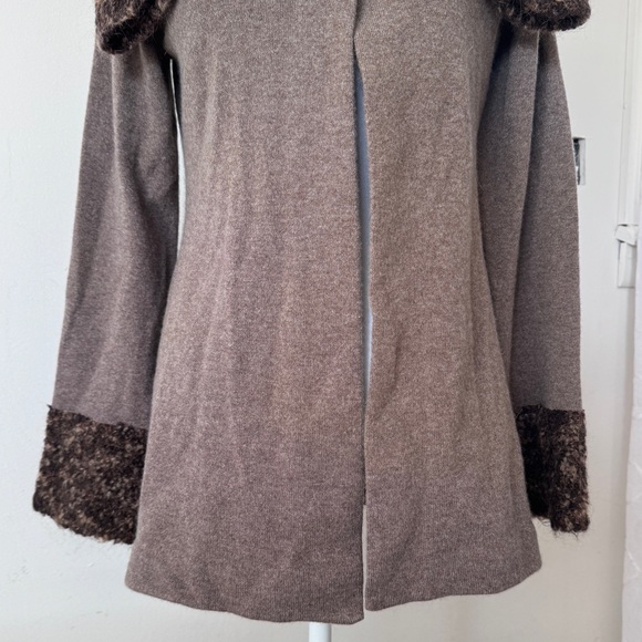 Damask Open Sweater Duster Cashmere Yak Kid Mohair Merino Wool - Picture 6 of 8